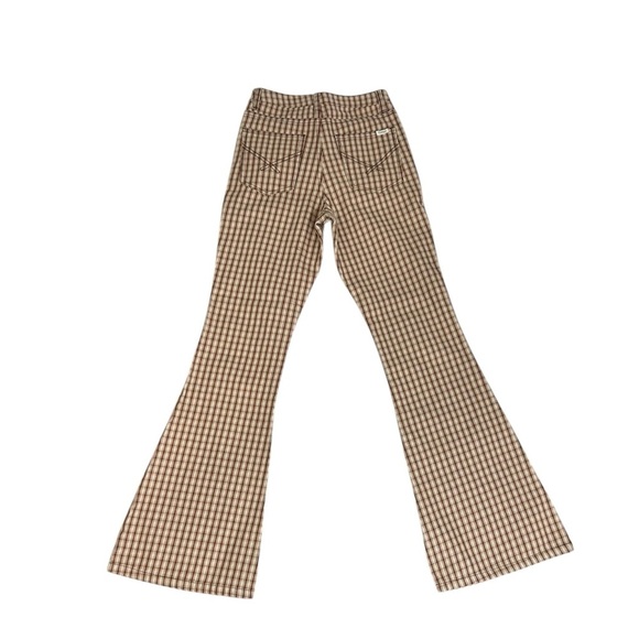 Ghana Wide Leg Flared Plaid Jeans Pants Bell Bottoms Size UK 6 US 2 High Waisted - Picture 12 of 13